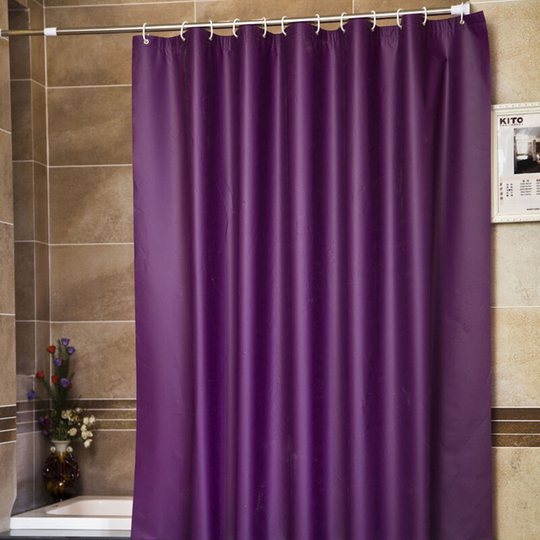 Solid Shower Curtain 6 x 6 ft Bath Curtains With 12 Metal Grommets and Hooks Waterproof peva Bathroom Curtains for Bathtub Showers, Purple - Purple