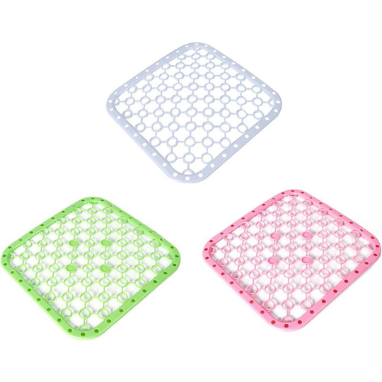 Plastic Bottom Sink Protector Kitchen Sink Mat Sink Accessories Non-slip Mat Dishwasher Mat Bottom Mat for Sink and Sink with Drain Holes 3pcs