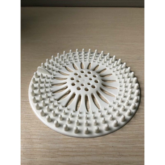 Shower Drain Covers, Hair Catcher Filter Silicone Shower Tube Drain Hair Catcher Stopper with Suction Cup for Kitchen Bathroom (white)
