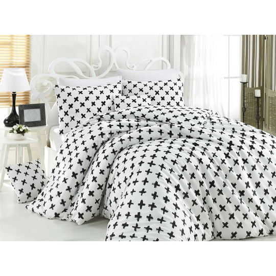 Ming Black/White 100% Cotton Duvet Cover Set