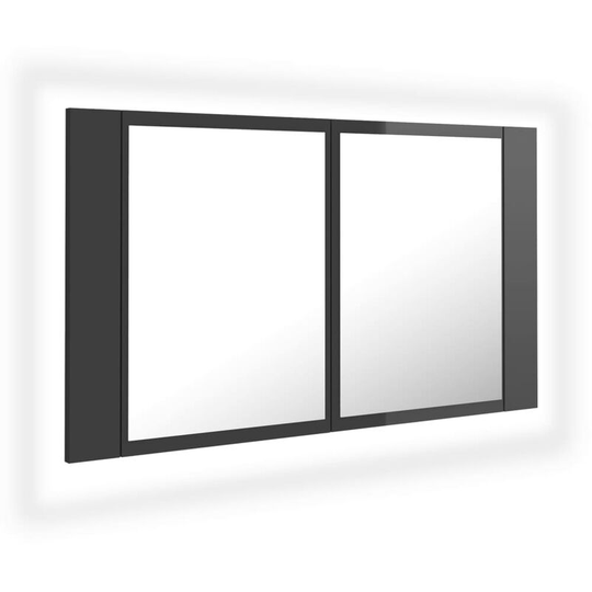 Vidaxl - led Bathroom Mirror Cabinet High Gloss Grey 80x12x45 cm Acrylic Grey