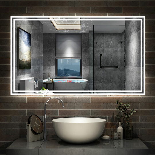 Biubiubath - 120�70cm led Bathroom Mirrors with Bluetooth Speaker�Adjustable Colors, Anti-Fog
