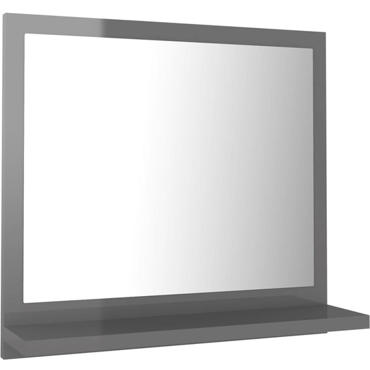 Bathroom Mirror High Gloss Grey 40x10.5x37 cm Engineered Wood Vidaxl Grey