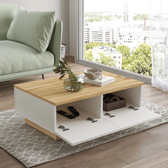 Solid Coffee Table with Storage