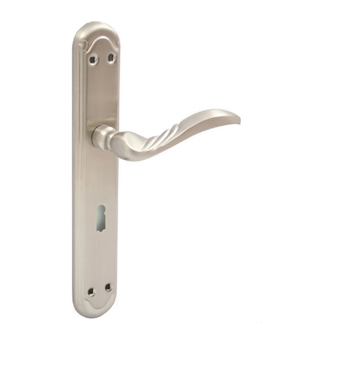 Door Handle Campobello M9 Nickel BB -KEY HOLE, Lock Spacing 72Mm