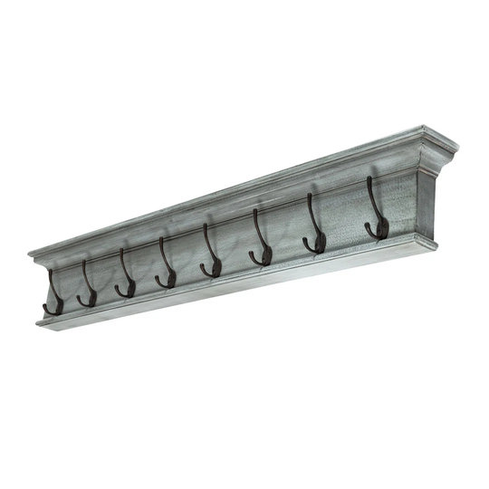 Jedidiah 8 - Hook Wall Mounted Coat Rack in Grey