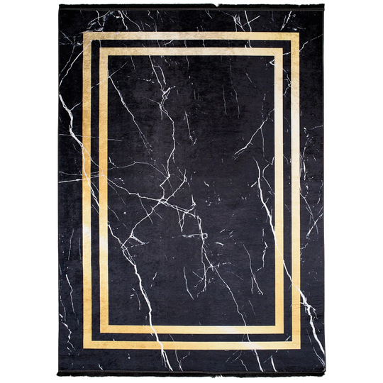 Cimarron Flatweave Black/Gold/White Rug