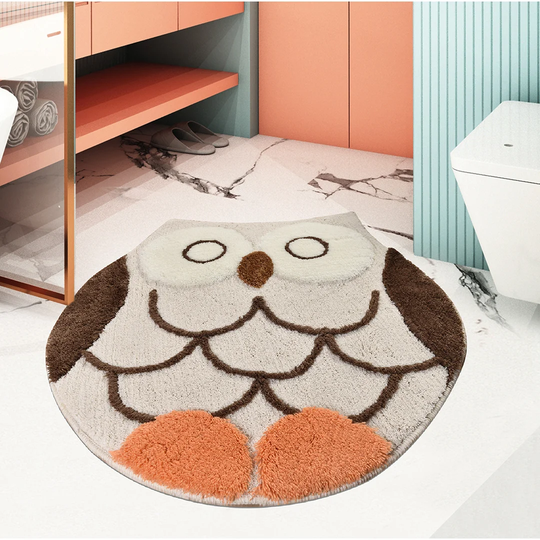 Riendeau Owl Shaggy Beige Rug