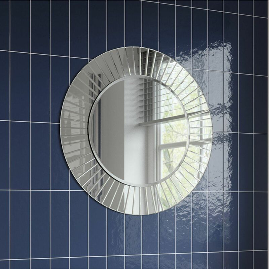 Artis - Bathroom Mirror Wall Mounted Round Bevelled Luxury Frameless Large 600x600mm - Silver