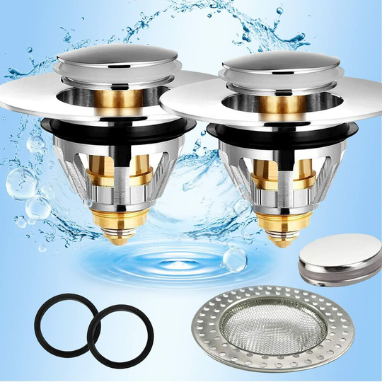 Bathtub Stopper, Basin Drain Strainer, Kitchen Sink Universal Sink Drain Strainer (34-38mm*2) All Copper Core