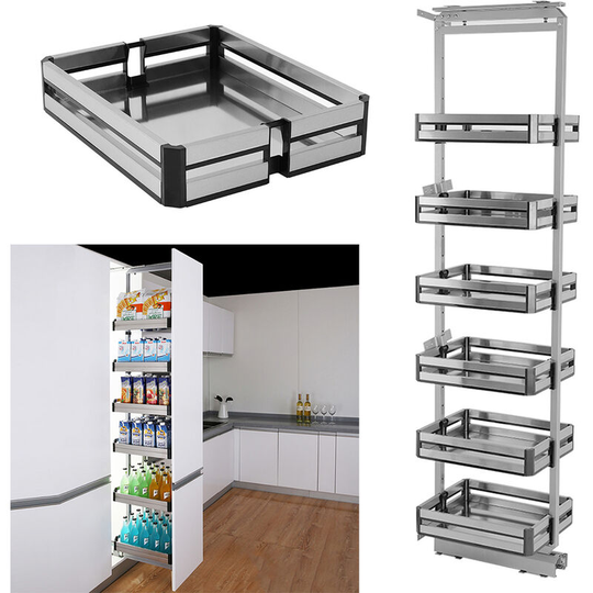 Larder Pull Out Wide Plate Basket Kitchen Cabinet Cupboard, Width 35CM - Livingandhome