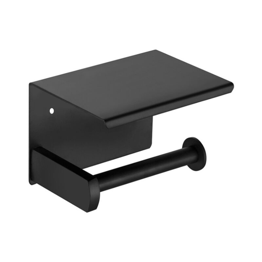 Hygienic paper holder, Wall-mounted hygienic paper holder, with storage media for cellphone (black) (