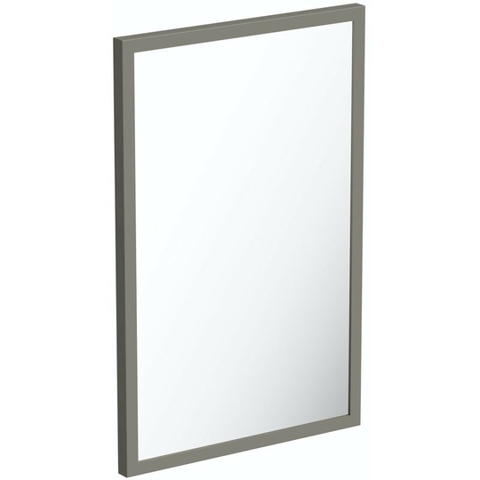 Hale grey-stone matt bathroom mirror 800 x 550mm - Grey - Mode