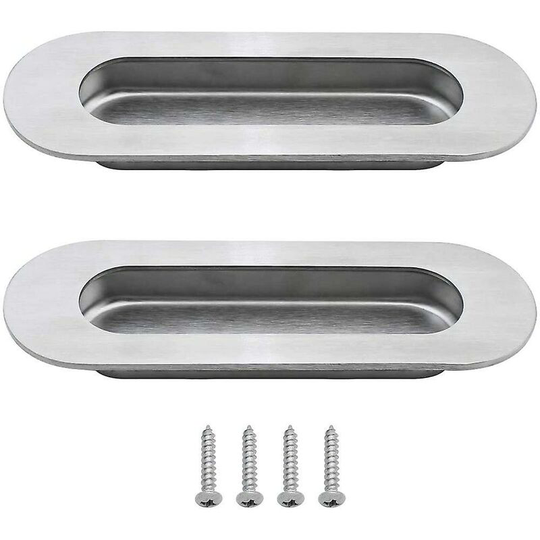 2pcs Cabinet Handle Recessed Oval Pull Handle for Cupboard Cupboard Drawer