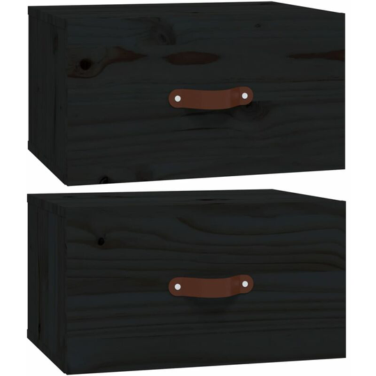 Wall-mounted Bedside Cabinets 2 pcs Black 40x29.5x22 cm Vidaxl Black