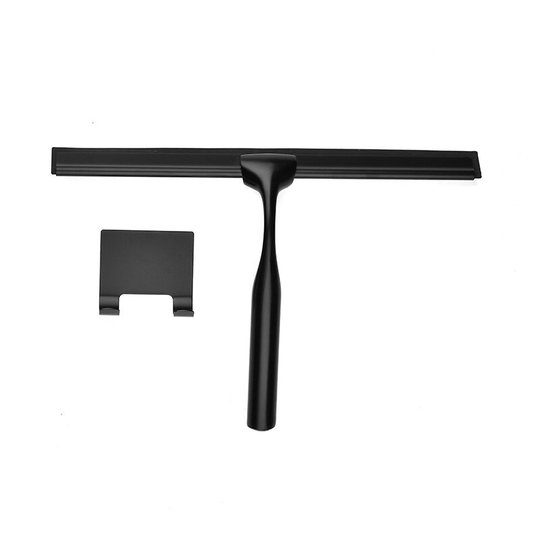 Glass shower scraper, stainless steel scraper, silicone cleaner with wall hanging, can be used in the bathroom, mirror, ceramic tiles (10 inches)