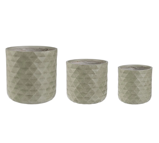 SET3 PYRAMID SAGE GREEN RO VASE HOLDER