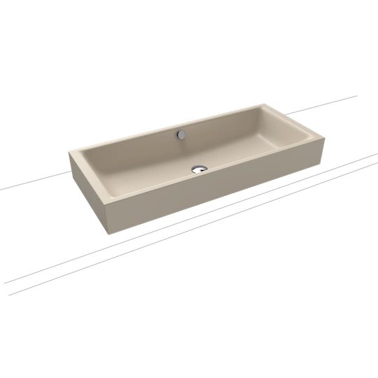 Warm Beige Steel Enamel Rectangular Countertop Basin Bathroom Sink with Overflow