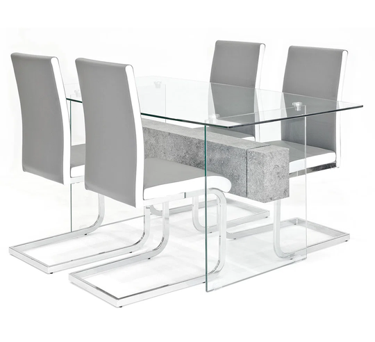 Lorenz Dining Set with 4 Chairs
