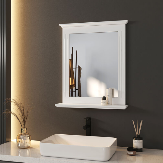 Wall Mirror 50x60xcm Wall-Mounted Mirror with Shelves Hanging Wall Vertical Bathroom Mirror - 50x60x12cm - Meykoers