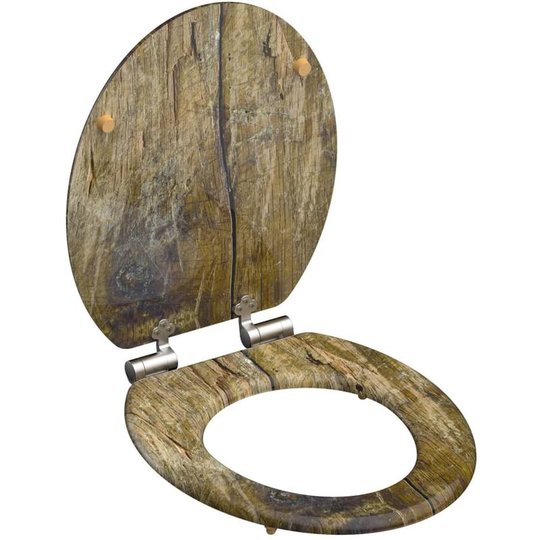 Toilet Seat Solid Wood mdf Brown schütte - Brown
