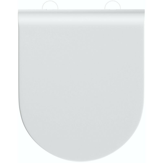 Slim d shape thermoset toilet seat with soft close hinges and quick release - White - Mode