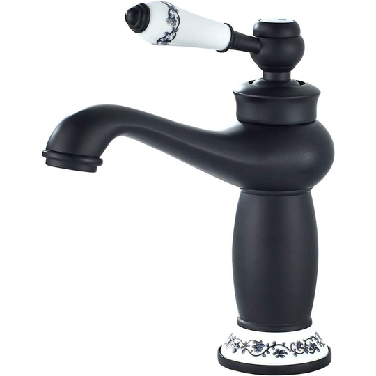 Qersta - Bathroom Sink Faucet Single Handle Sink Faucet Single Handle Sink Faucet Single Handle Bathroom Sink Faucet Retro, Black Brass