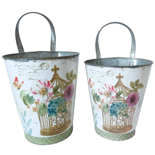 Deschambault Birdcage 2 Piece Metal Hanging Basket Set