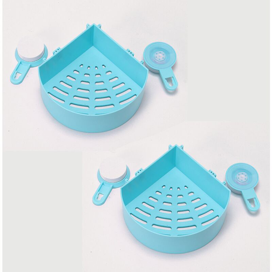 Triangular sucker, bathroom shelf, bathroom wall hanging, bathroom corner shelf, toilet shelf storage shelf (blue