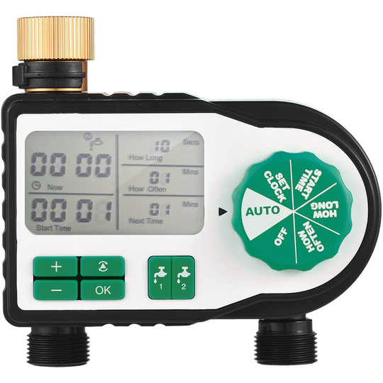 Superseller - Digital Automatic Watering Timer with 2 Hose Connectors Programmed Garden Irrigation Timer Faucet Sprinkler, Gray - Gray