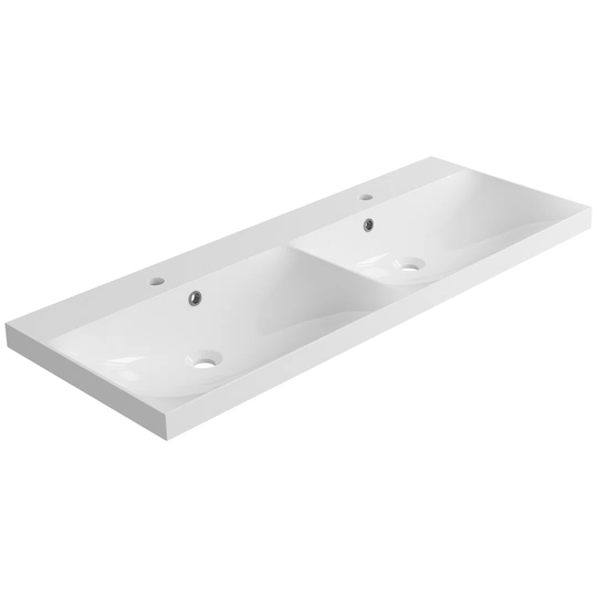 Oliveira White Ceramic Rectangular Bathroom Sink with Faucet and Overflow