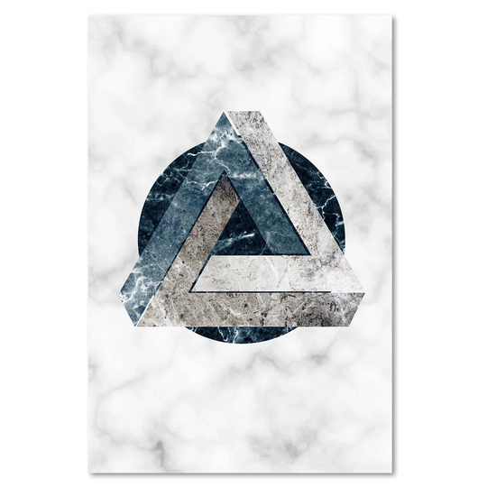 Geometric Abstraction-Marble - Wrapped Canvas Graphic Art Print