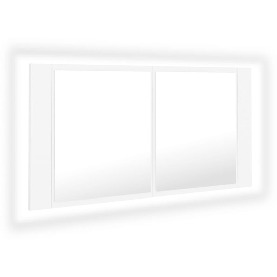 Vidaxl - led Bathroom Mirror Cabinet White 90x12x45 cm Acrylic White