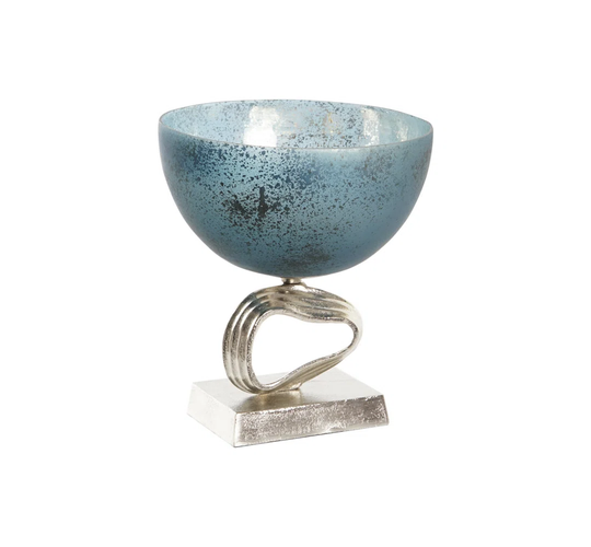Boxrah Blue/Gold 26Cm Glass Table Vase