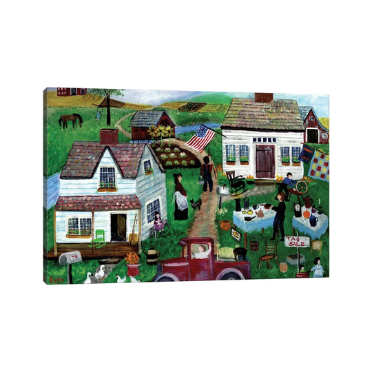 Country Folk Art Tag Sale by Cheryl Bartley - Painting on Canvas