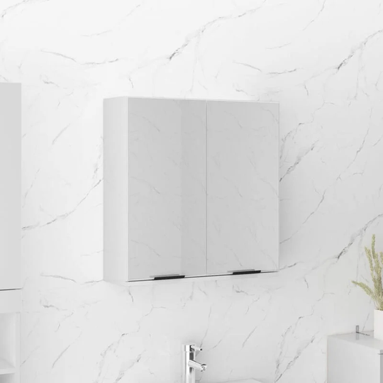 Bathroom Mirror Cabinet High Gloss White 64x20x67 cm