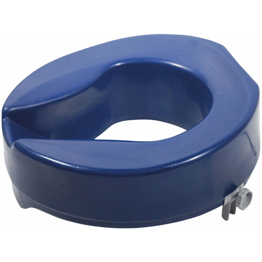 Blue One Piece Moulded Toilet Seat - Raised 6 Inches - Anti Bacterial Finish