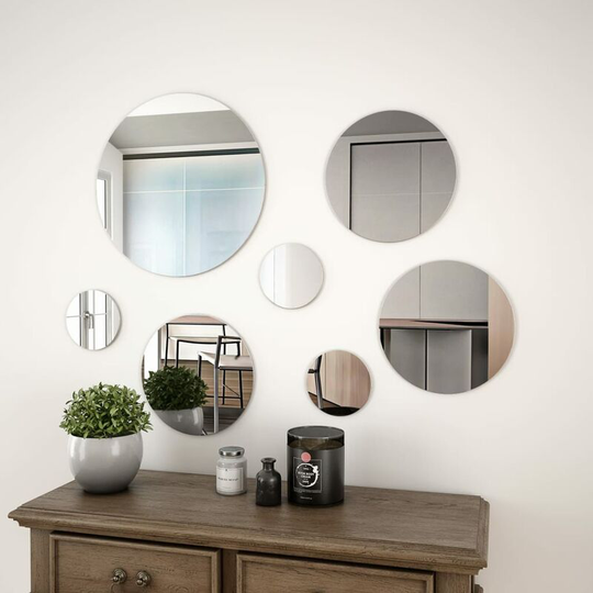 Hommoo 7 Piece Wall Mirror Set Round Glass