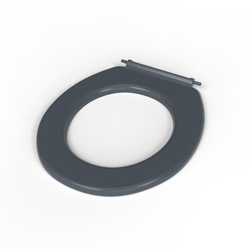 NymaCARE Dark Grey Ring Only Toilet Seat With Stainless Steel Pillar Hinge - 260015/DG