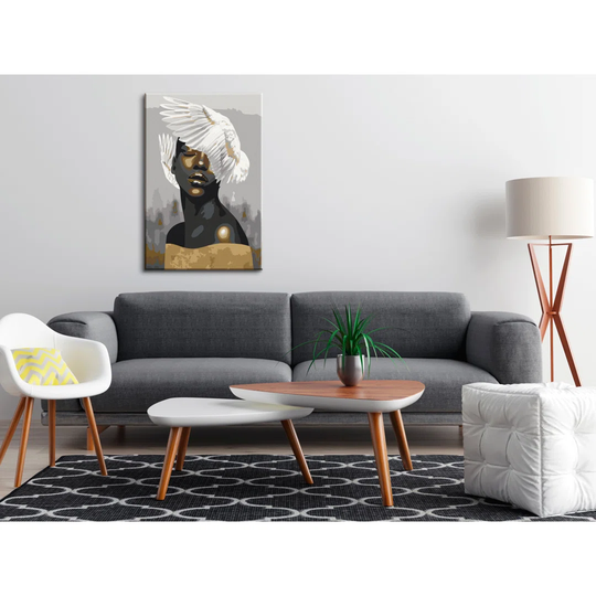 Wings On The Head - Unframed Painting on Canvas