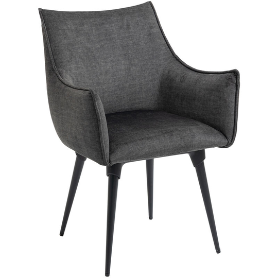 Fabric Armchair with Steel Legs for Living Room and Bedroom Dark Grey - Grey - Homcom