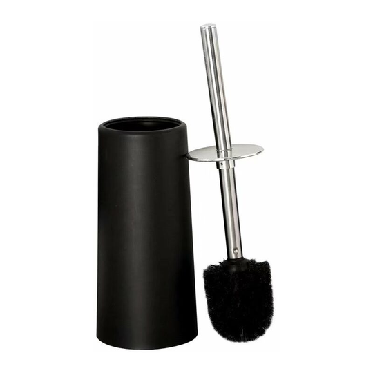 Long-sleeved stainless steel sleeve brush, toilet cleaning brush, soft-haired toilet brush head, 10.5 * 38.5 cm matt black