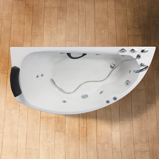 Byars 165 mm x 83 mm Back to Wall Combination Bathtub with 8 Jets