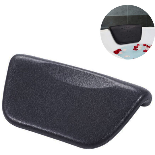 Waterproof bath pillow cushion with ergonomic non-slip suction cups