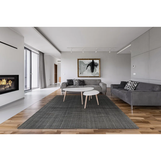Brodnax Hand Knotted Dark Grey Rug