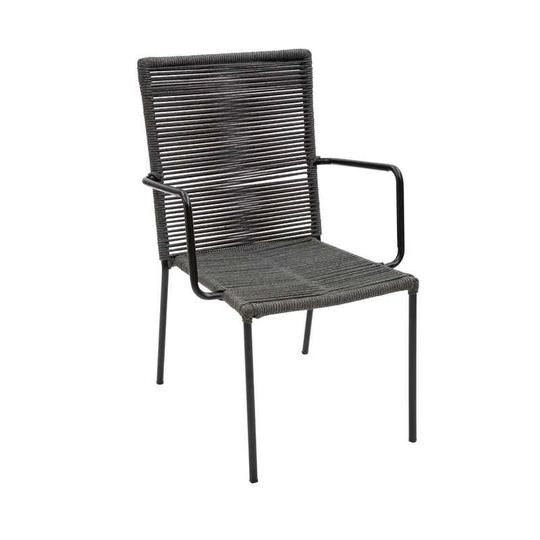 Set Of 2 Marissa Small Armchairs In Iron With Rope Seat