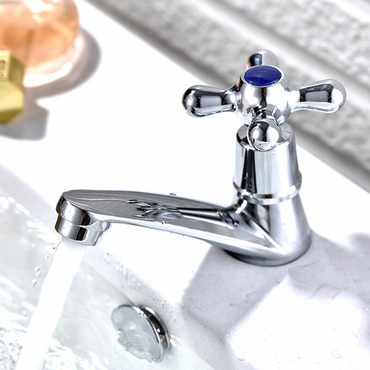 BET Single Cold Water Faucet Water Faucet, Single Chrome Cold Faucet Basin Water Faucet, for Home Bathroom Toilet Sink Kitchen Basin, With Filter