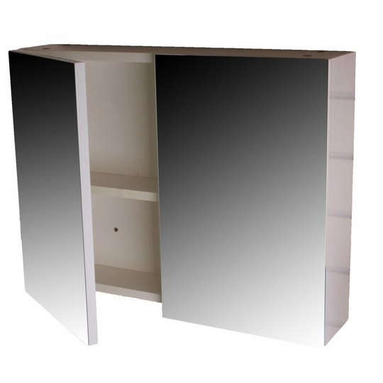 Marino Wall Mounted Mirrored Two Dooor Bathroom Cabinet, Soft Close Hinges - High Gloss White