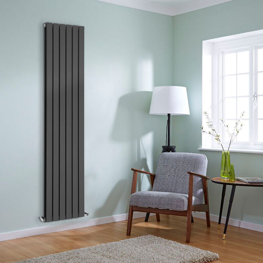 NRG - Anthracite Flat Panel Radiator Designer Column Bathroom Central Heating Double 1800x408mm