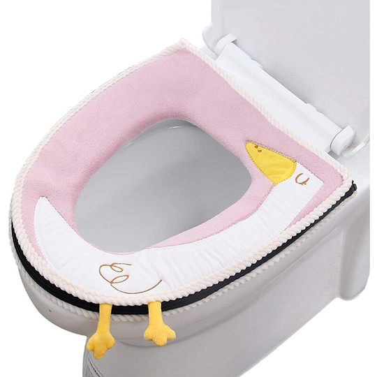 Toilet Seat Cover 1 Pieces, BR-Vie Household Waterproof Toilet Seat, Antibacterial Leather, Super Comfortable Luxury Quilted Fleece, Reinforced